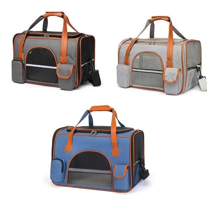 Spring portable large capacity foldable breathable backpack essential carry-on pet bag cat bag