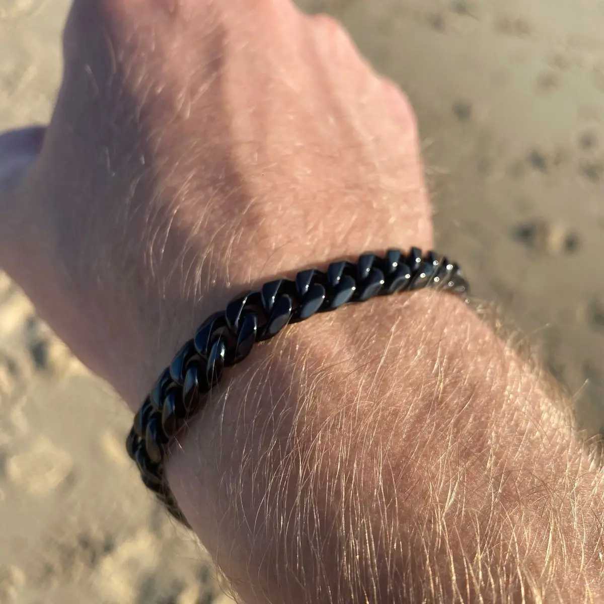 Stainless Steel Cuban Chain Bracelets for MenSilver Gold Black Color Miami Curb Link Chain WristbandClassic Punk JewelryXJ251105