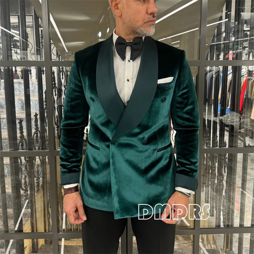 Autumn Winter Velvet Suit Jacket for Men XXS-7XL Plus Size Mens Suit Blazer with Shawl Collar Customized Party Tuxedo Jackets 251104