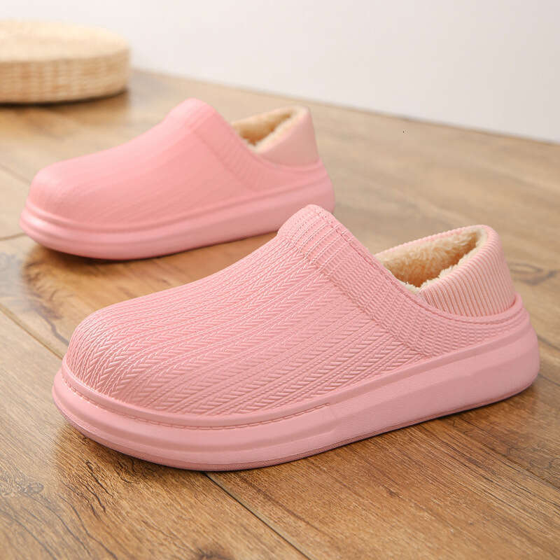 Optimal Winter New Ins Cotton Slippers for Women, Thick Bottom, Outdoor Waterproof, Outward Wearable, Fashionable, Versatile, Home Furnishing, Male