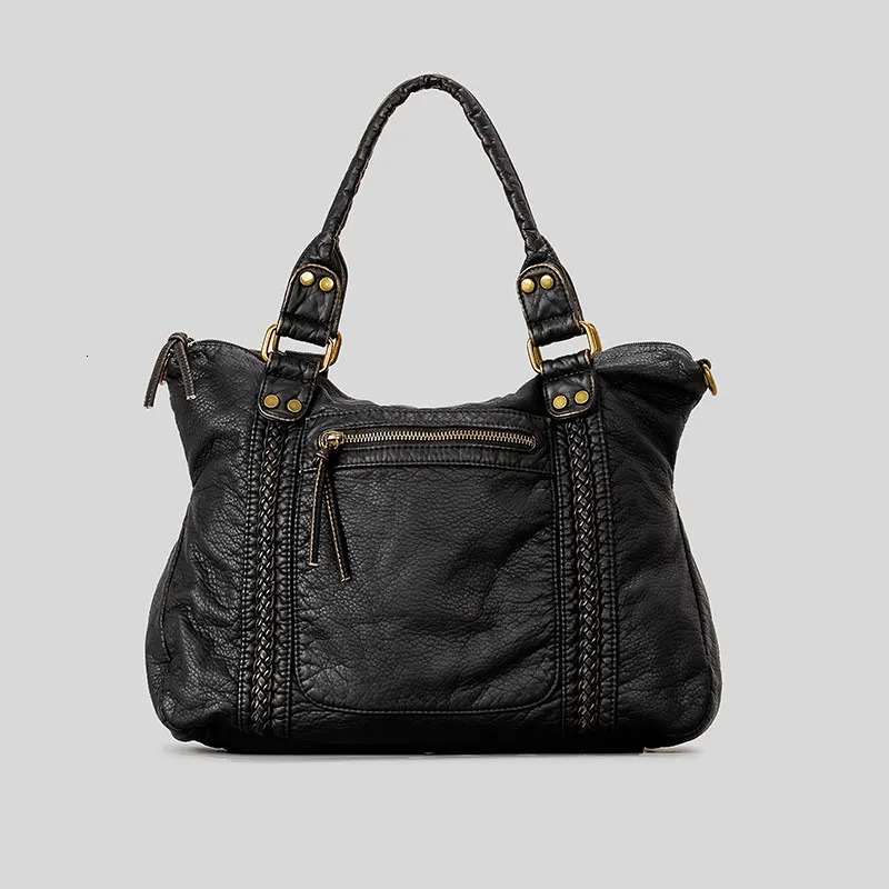 Y2K Spicy Single Shoulder Cross Bag Vintage Leather Motorcycle Bag Large Capacity Bag 250402