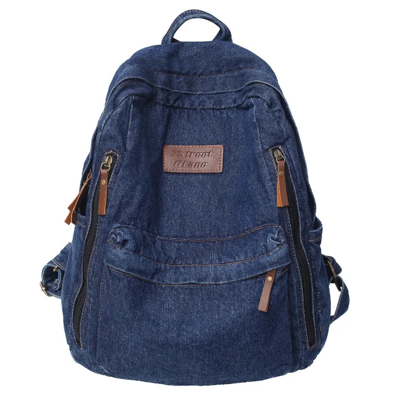 Denim Fashion Backpacks for School Trend Student Jeans Bag Multi Pockets Large Capacity Rucksack Mochila De Escola Feminina 2023 y251104