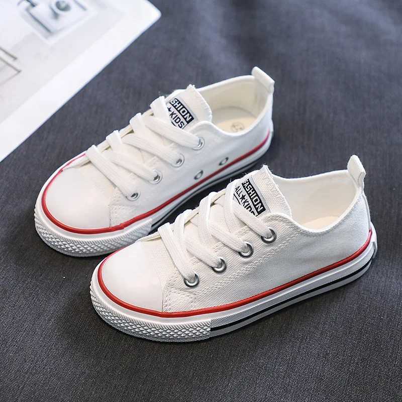 Childrens Canvas Shoes Spring and Autumn Korean Low-Top Shoes Boys and Girls Shoes Small White Shoes Casual Cloth ShoesT251105