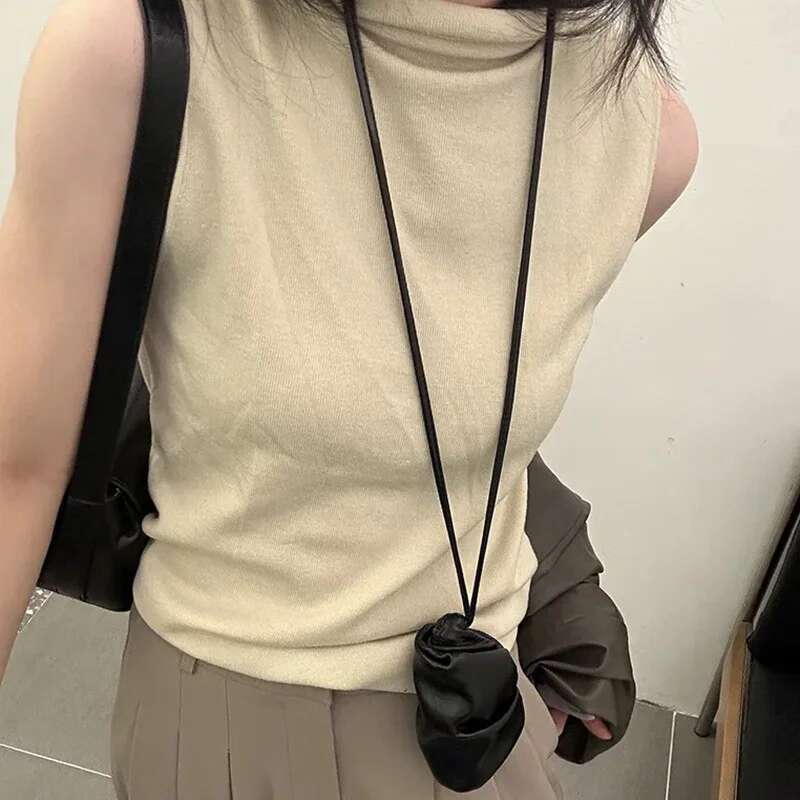 FIRMRANCH 2025 Trendy Ttem Super Soft Sheepskin Mini Cute Pleated Cloud Bag Hanging Neck Croissant Purse Lipstick Headphone Hobo