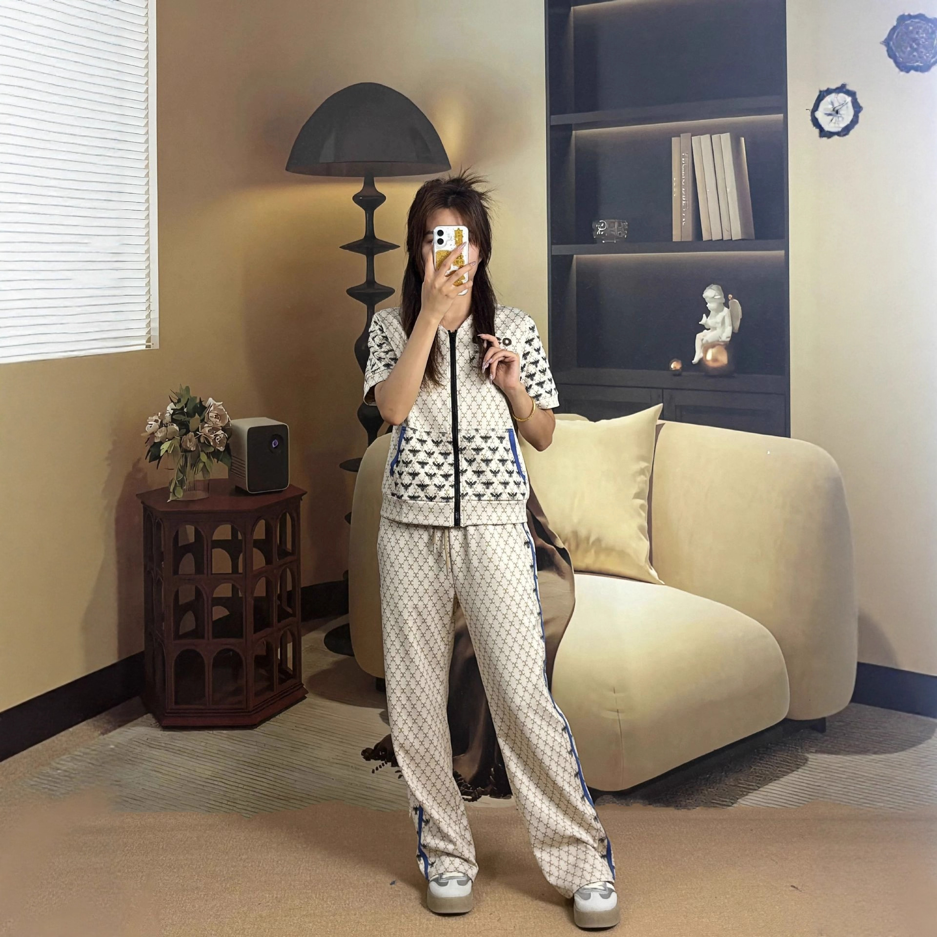 High-End Mom Summer Outfit Short Sleeve T-Shirt Two-Piece Plus Size Middle-Aged Elderly Sportswear Set Youthful Women's Clothing ddmymoon