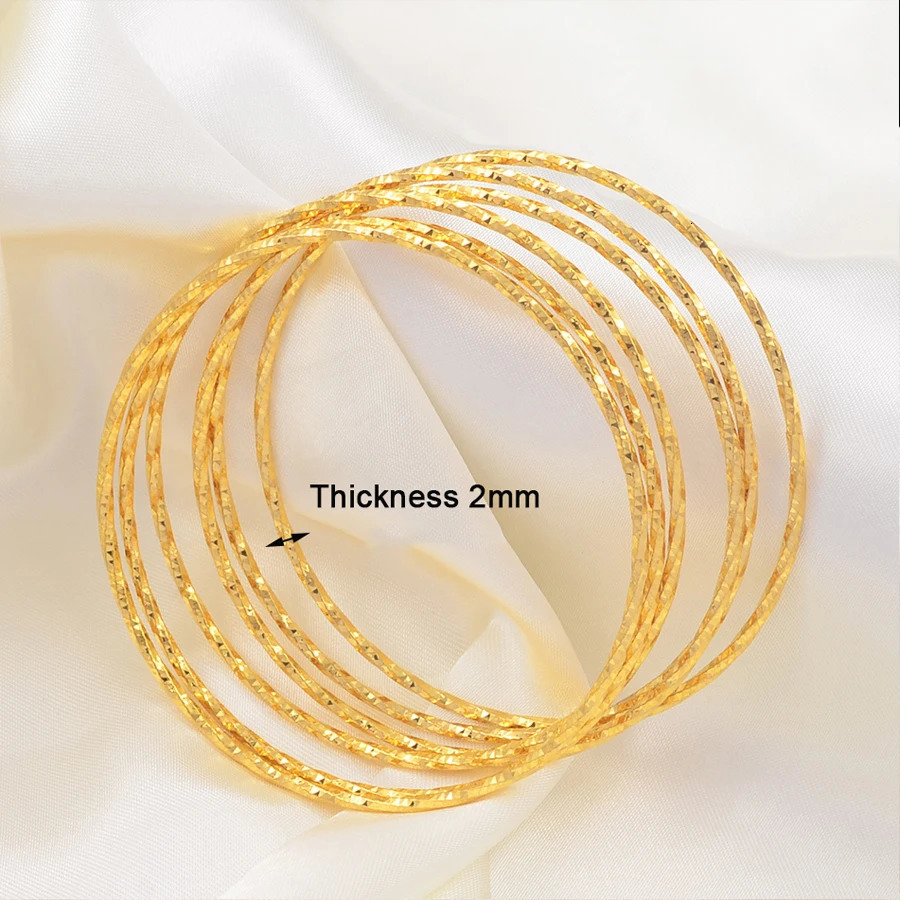 Anniyo 6pcsLot Bracelets Women Girls Dubai Circle Bracelet Jewelry Middle Eastern African Fashion Metal Bangles 014707 251031
