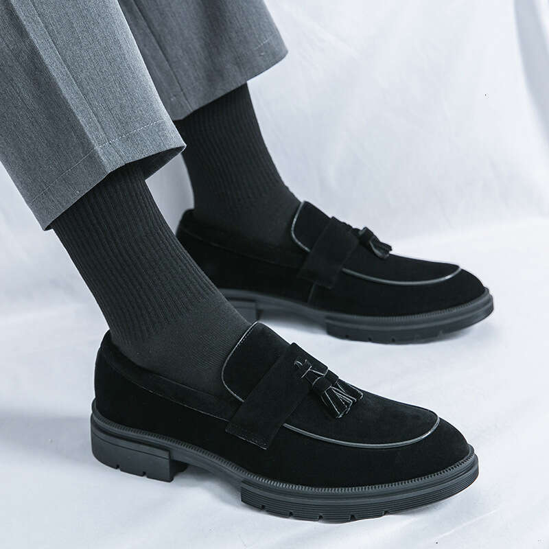 Large size 46 new matte fringed fashionable men's business formal leather shoes, one foot lazy shoes