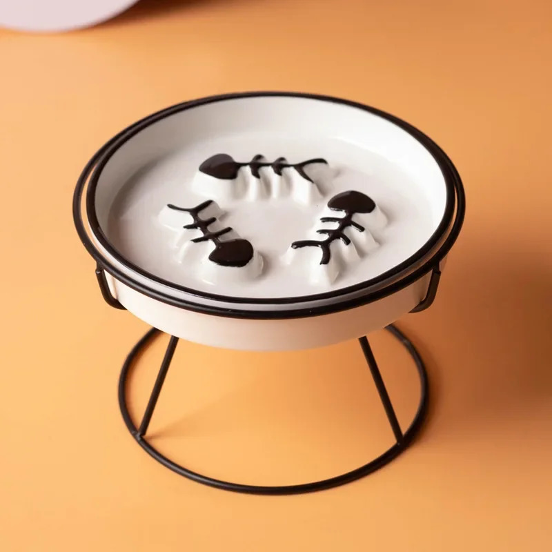 Ceramic pet bowl food water treatment for cats and amplifiers. Dog supplies outdoor feeding beverage accessories dog and cat stand bowl 250403