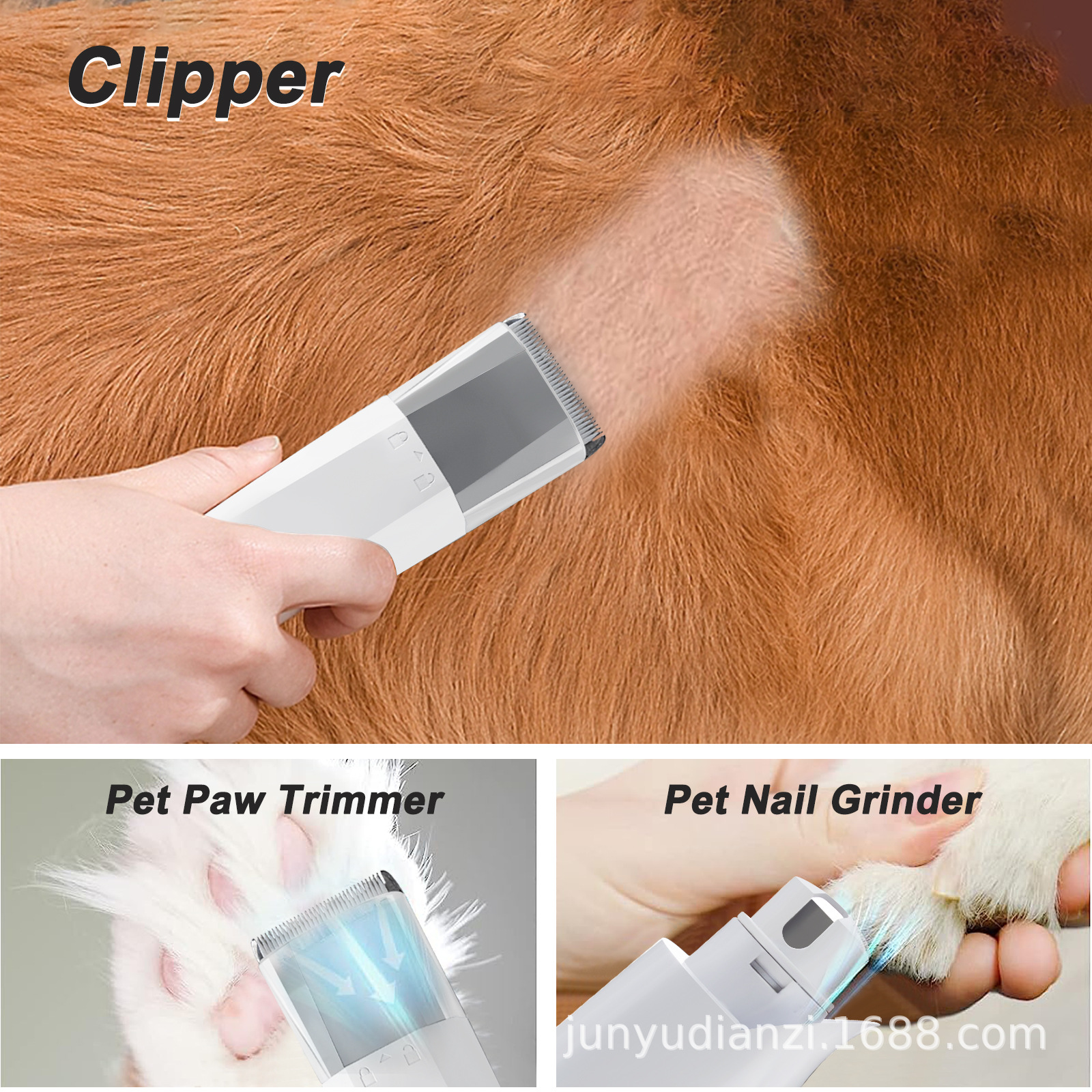 Professional Grade 7-in-1 Pet Grooming Combo Versatile Vacuum, Comb, Scissors, and Clippers for Canines and Felines