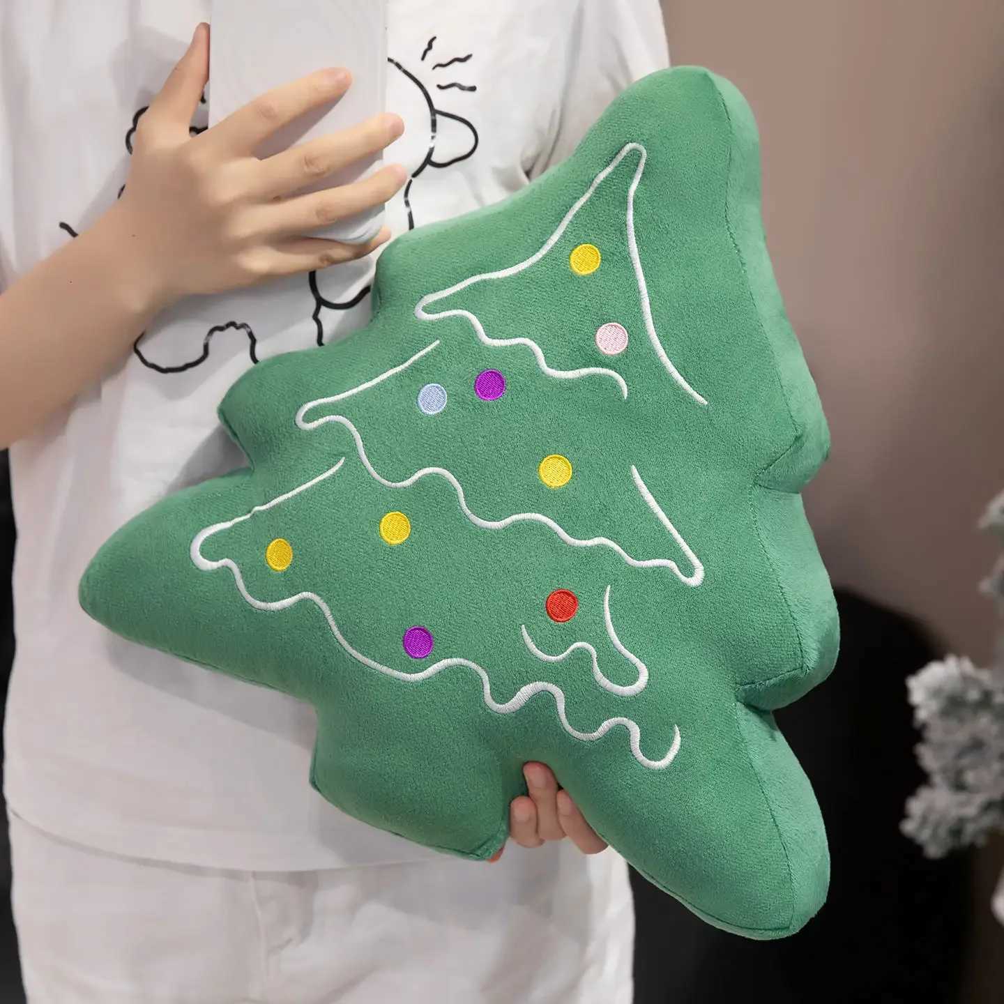 Lovely Christmas Tree Back Cushion Cartoon Tree Throw Pillow Home Decor Christmas Decorations Comfortable Cuddly Pillow Cushion Y251105