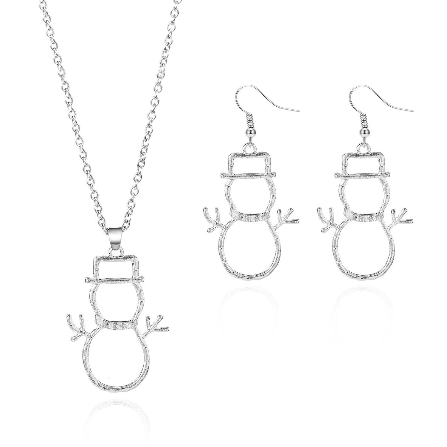 Silver Color Wearing Hat Snowman Drop Earrings For Women Minimalist Christmas Elegant Hollow Earring Girls Year Gifts 251104