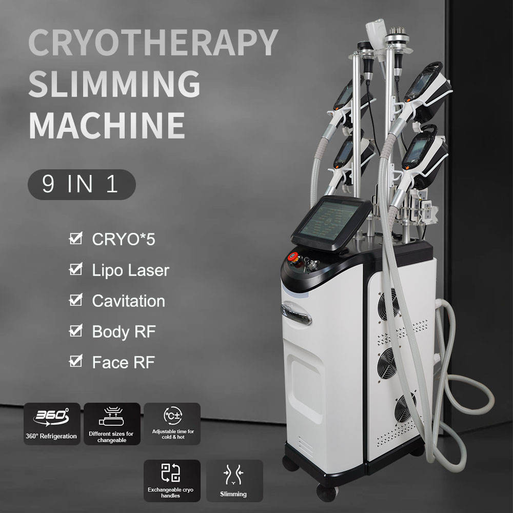 360 Cryotherapy Cold Free 40k Vacuum Rf Slimming Lipolaser Reduce Weight Loss Cellulite Body Slimming Machine Cryolipolyse Slimming 40K Cavitation RF 