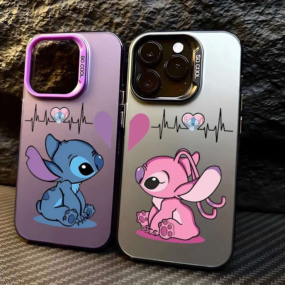 Cute Angel Couple Love Phone Case For iPhone 16 15 14 13 12 11 Pro XR XS Max 7 8 Plus MINI Y2K Cartoon Cover