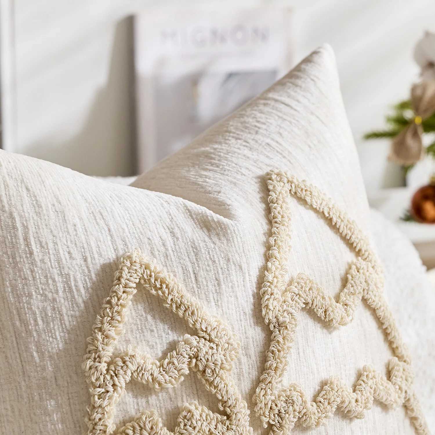 Christmas Festival Decoration Sofa Pillowcase Cojines Embroidered Christmas Tree Cushions Cover Christmas Party Pillowcases Y251105