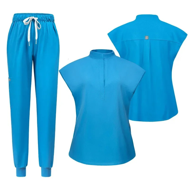 Uniform Elastic Scrub Set Hospital Scrubs Tops Pants Nurse Nursing Workwear Doctors Clothes Accessories 251104