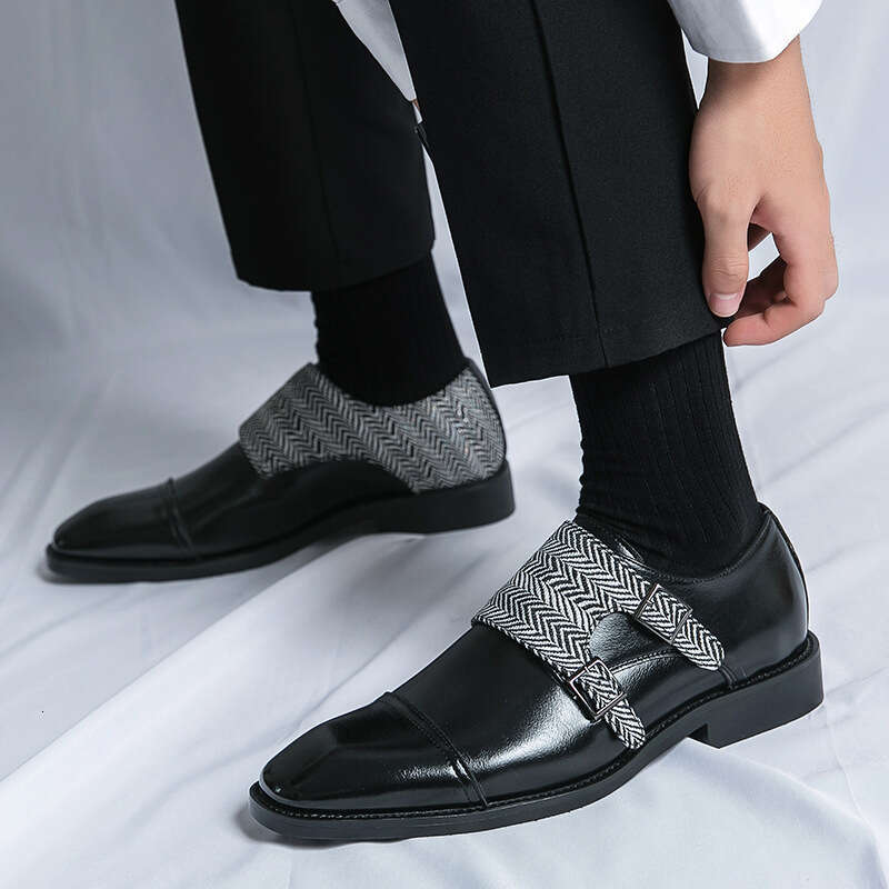 Large men's sizes 38-48, monk shoes, spring and autumn new double breasted business dress leather shoes