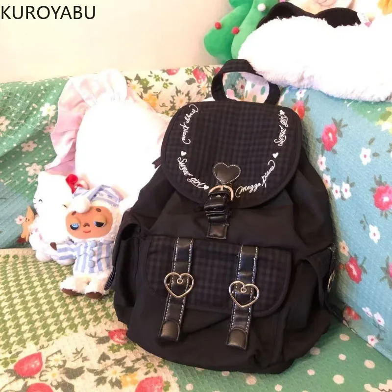 Retro Backpacks Plaid Versatile Fashion School Bag Womens Casual High School Student Lightweight Large-capacity Y2k Backpack 251104