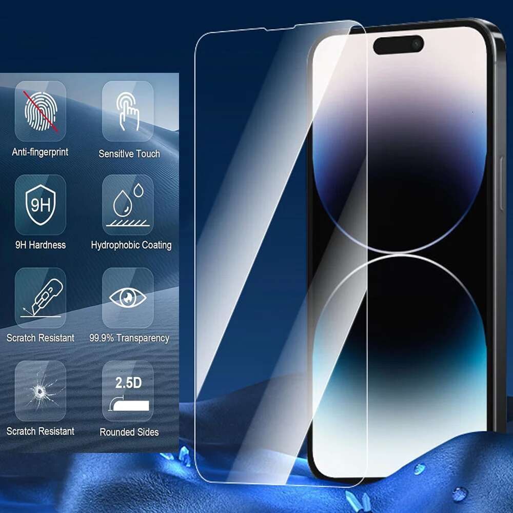 HD Screen Protector 15 14 Pro Max Tempered Glass For 11 12 13 Mini Camera Lens Film iPhone 16 Plus