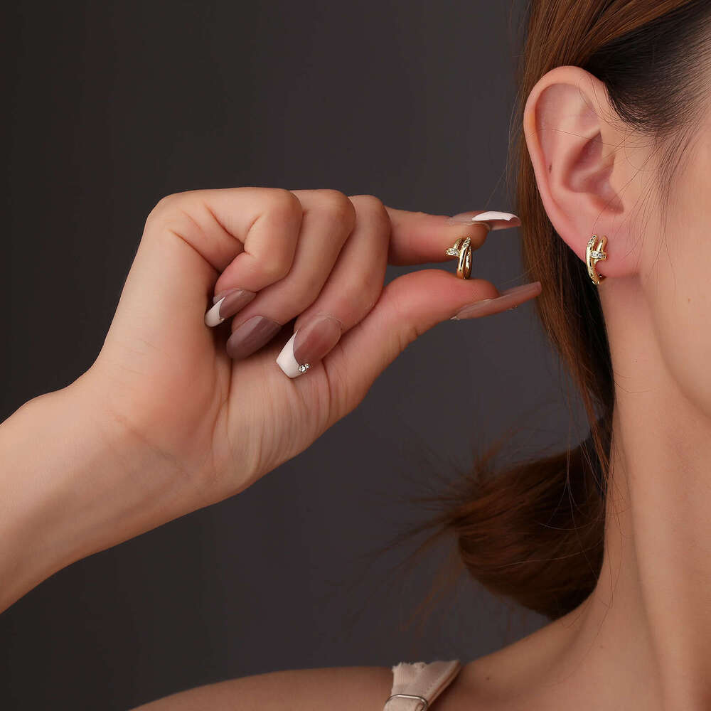 Light Luxury High-end Personality Stud Earrings Xiaohongshu Hot-selling Exquisite Commuting designer jewelry luxury jewelry Versatile Small Accessorie