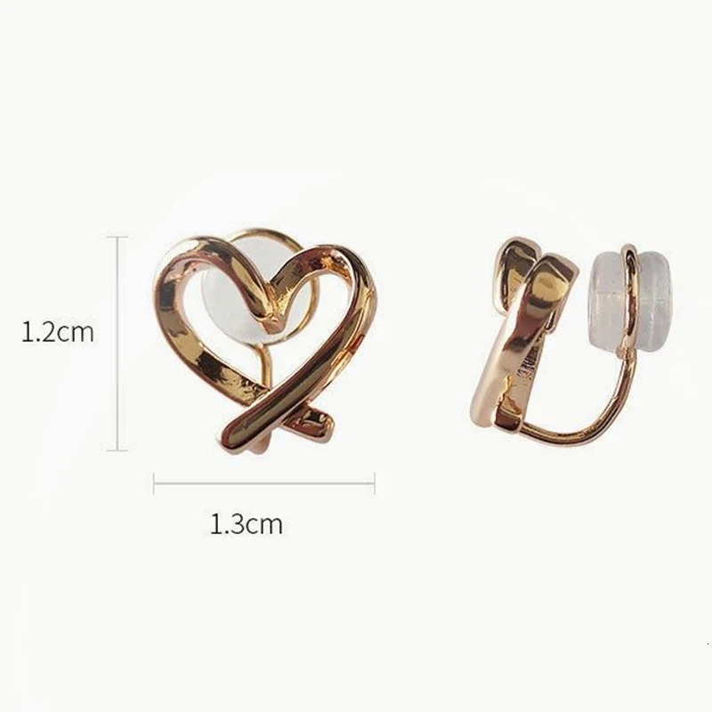 Fashionable irregular hollow heartshaped clip earrings suitable for women non perforated silicone ear clips minimum earring jewelry 250326