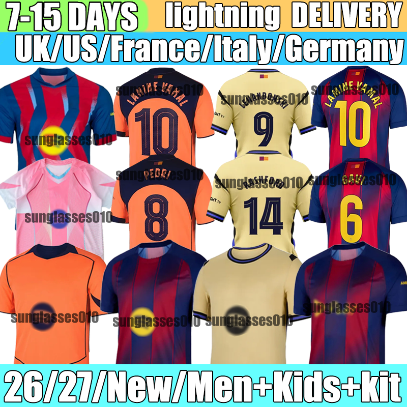 Season Jerseys Barcalona LAMINE YAMAL F. DE JONG R.Araujo LEWANDOWSKI Soccer Jerseys RAPHINHA FERRAN PEDRI FERMIN KOUNDE GAVI 2026 football shirt mens kit kids