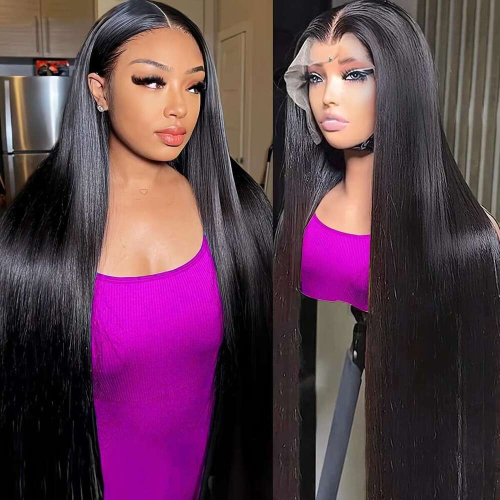 8-34 Inch HD Front Pre Plucked Hairline 13X4 Straight Human For Women Brazilian Lace Frontal Wigs With Baby Hair Free Part