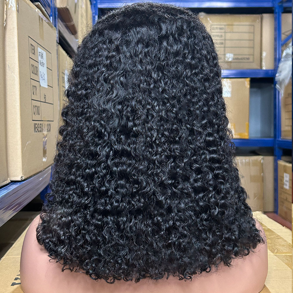 Burmese Curly 13x4 Lace Bob Wig 100% Human Hair 10-16inch Natural Color Middle Part New style Yirubeauty Cheap