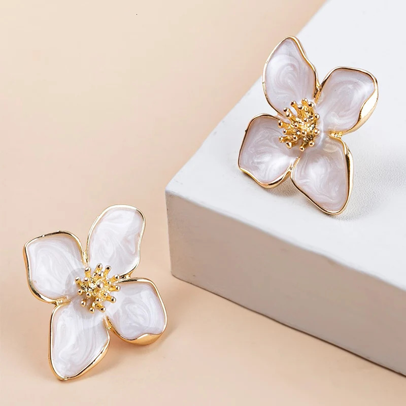 Obega flower earrings with pink and white studs spring summer trend cute jewelry for girls 250326