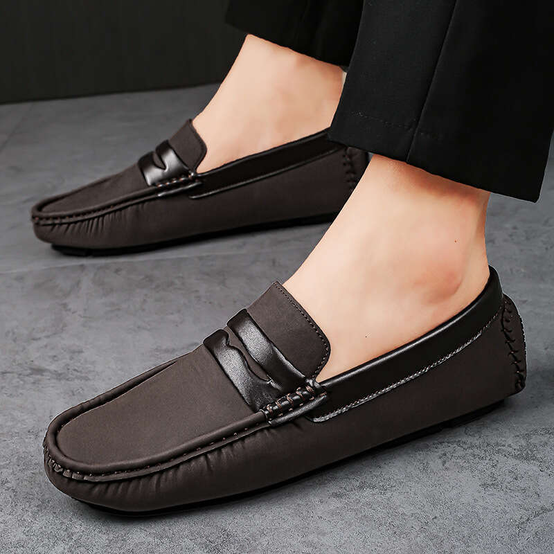 Large trendy bean size 46, one foot lazy casual shoes, men's loafers