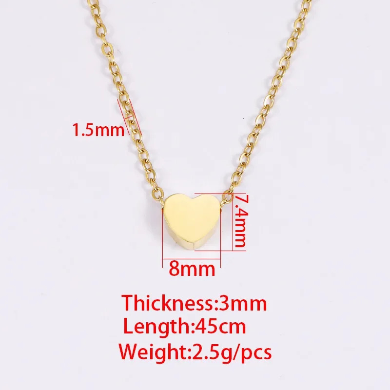 K Gold Plated Heart Necklace Silver Cute Dainty Love Pendant Necklaces for Women Gift Girls 251104