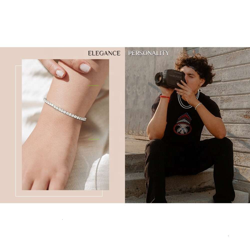 Juncheng GRA VVS Moissanite S Sterg Sier 10K 14K Gold Plated Chain Tennis Bracelet for Men Women Dia