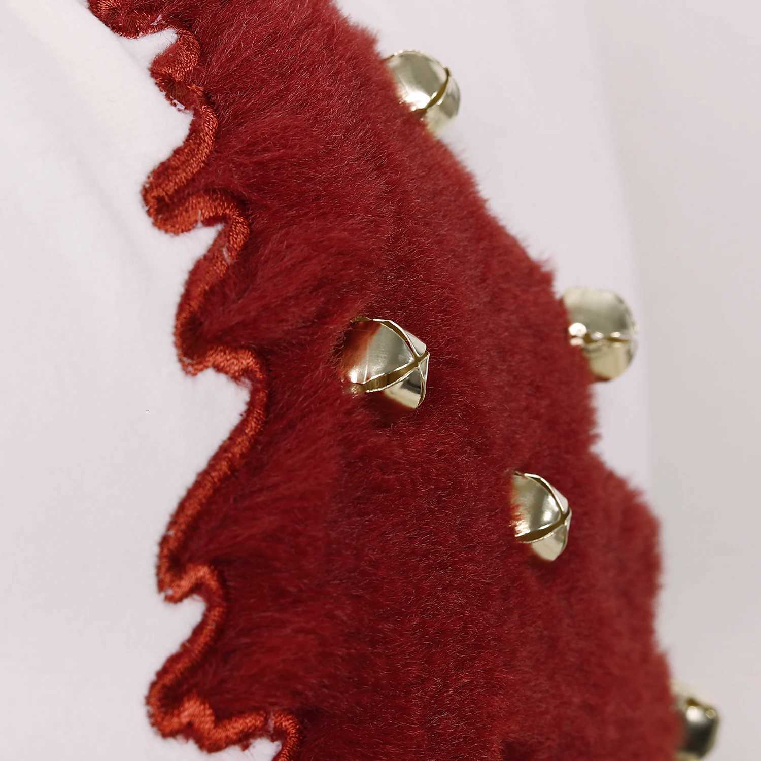 1pc Christmas tree Embroidery Throw Pillow Cover Golden Bells Decorative 18x18 Pillowcase Home Xmas Gold Decorative Cushion C Y251105