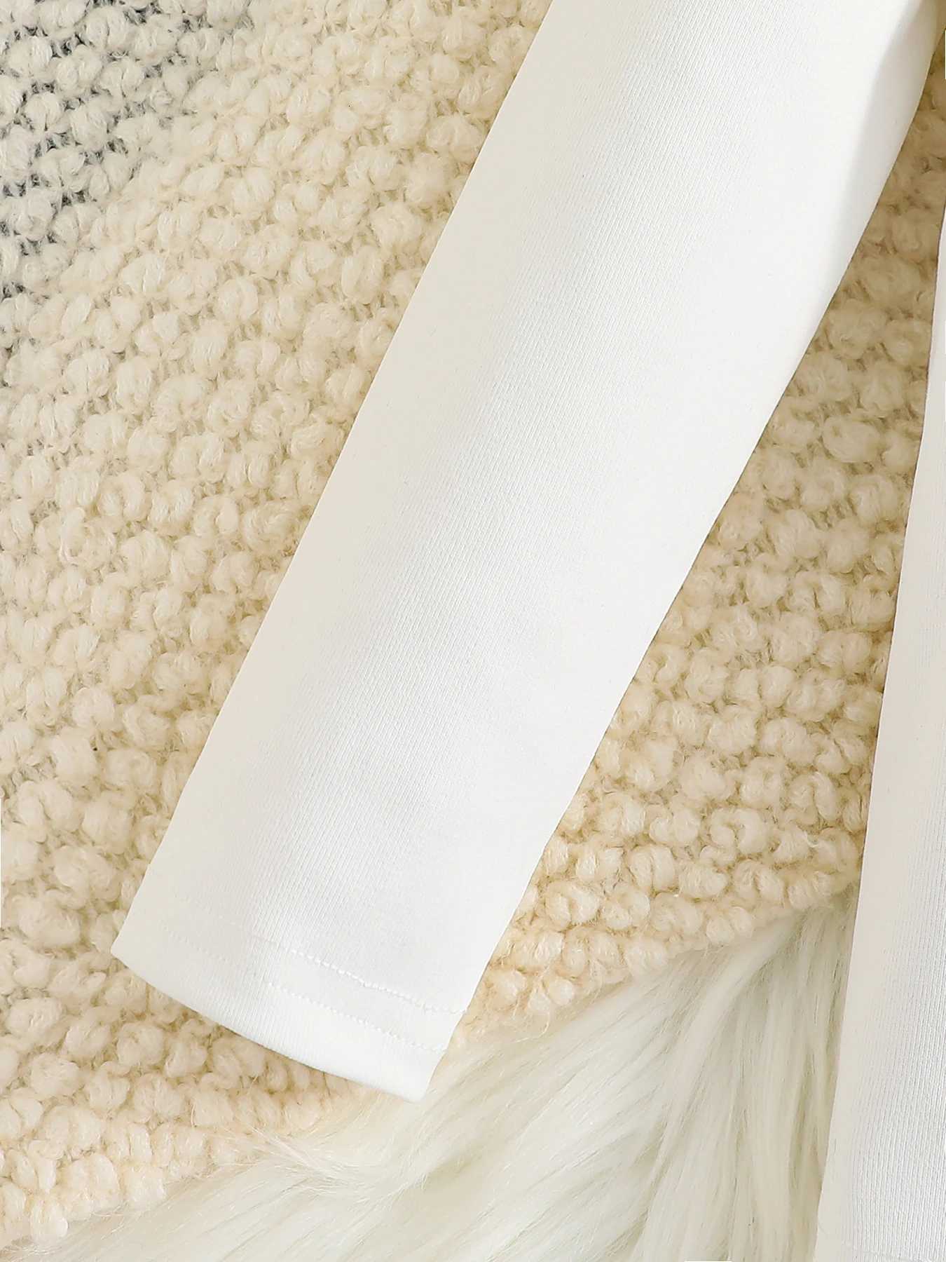 Spring and autumn Fashion Kids 2-piece ceremonial dress for cute girls Solid color crew neck shirt plaid lapel skirt suit Y251105