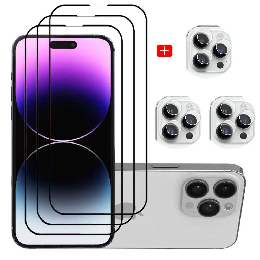 protector pantalla For IPhone 16 14 13 12 11 Max Tempered Glass iPhone 15 Pro max Screen Protector iPhone13 Mini Cristal templado iPhone14 Plus Front 