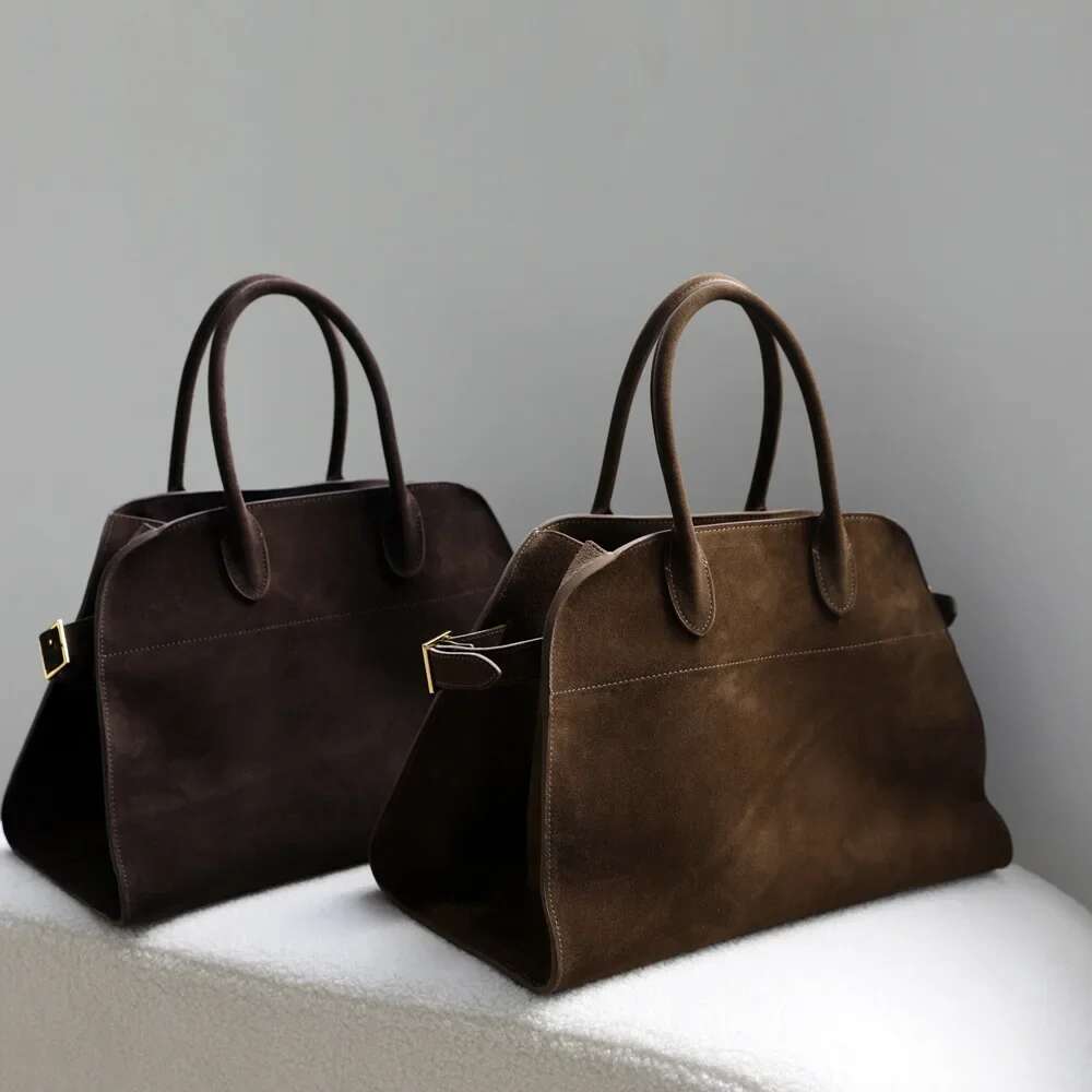Women's Large Tote Genuine Leather Shoulder Bags 2024 Female Retro Handbags High Quality Ladies Commute Bag Brown