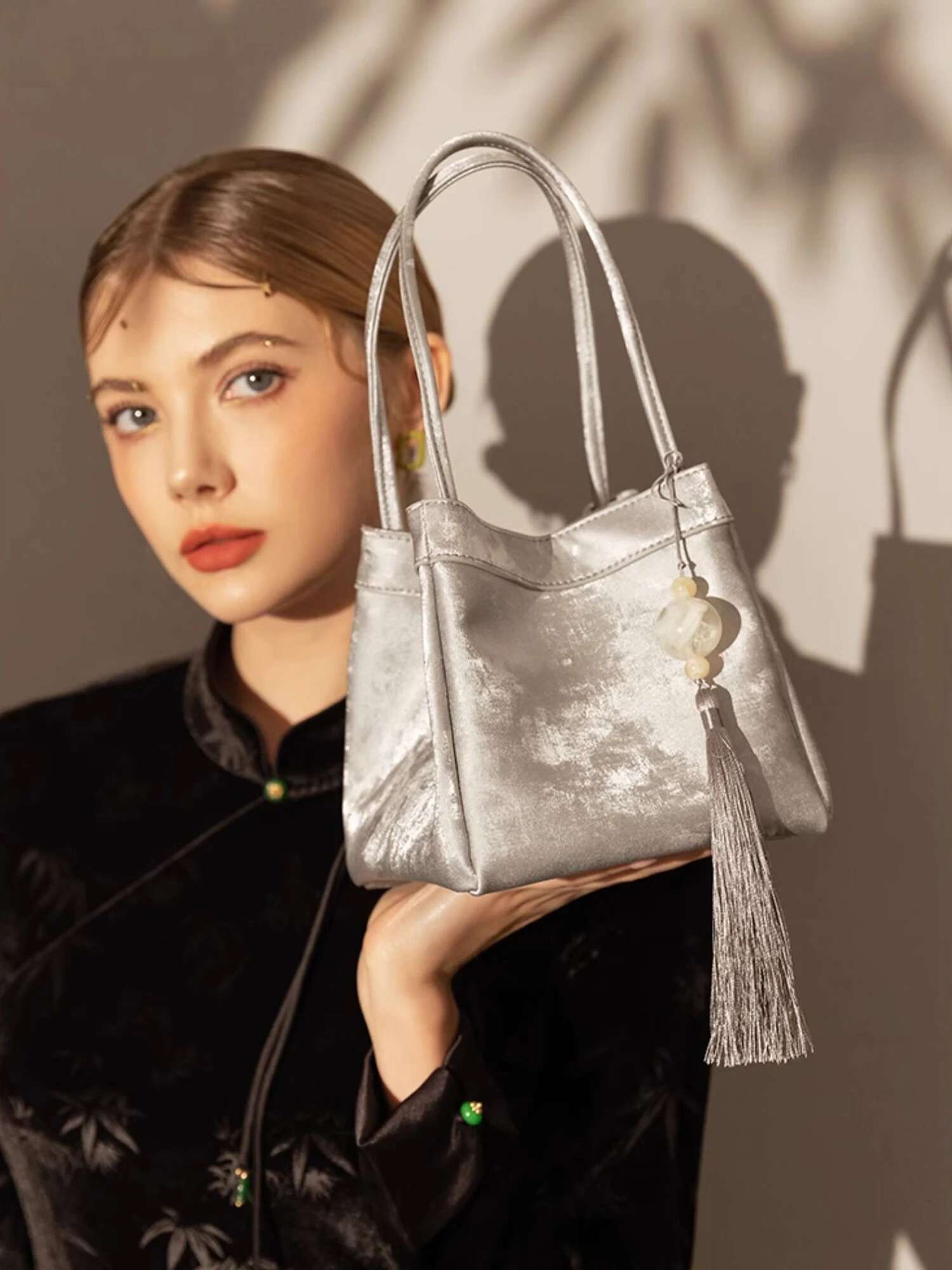 MABULA Brand Women's Chinese Style Genuine Leather Bag High Quality Designer Bucket Top Handle Purse 2024 Exquisite Girl Handbag