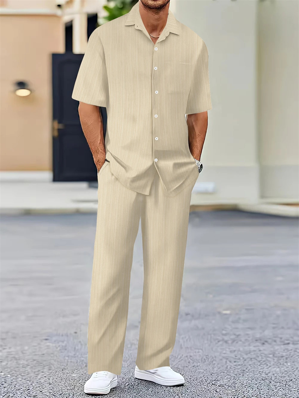 ShirtPants Summer arrival Men Fashion Classic Shirt men Business Casual Shirts Men A Set Of Clothes 250401