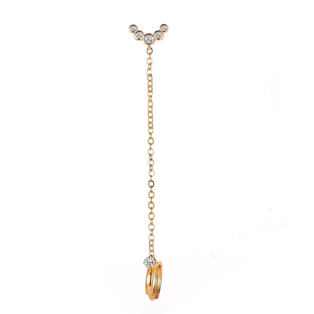 Long Geometric U-shaped Clips Moon Snake-shaped Stud Earrings Non-mainstream Integrated Ear Accessories