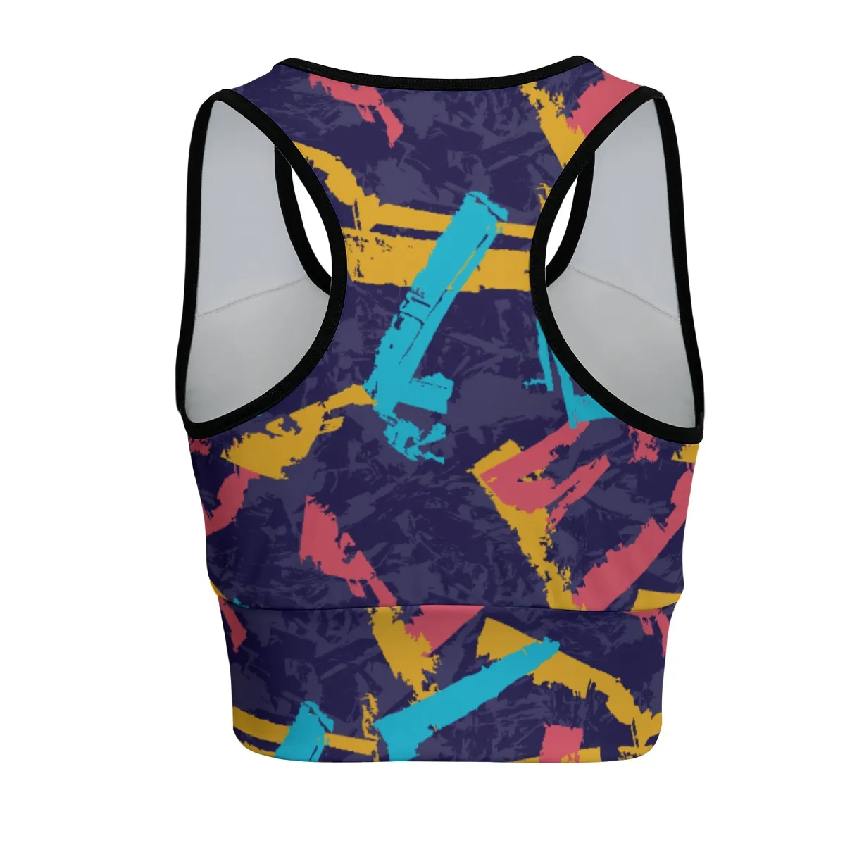 Women's Sports Bra All-Over Print, Supportive Workout Top with Chest Support, Fashion Fitness Bra for Yoga & Casual Wear