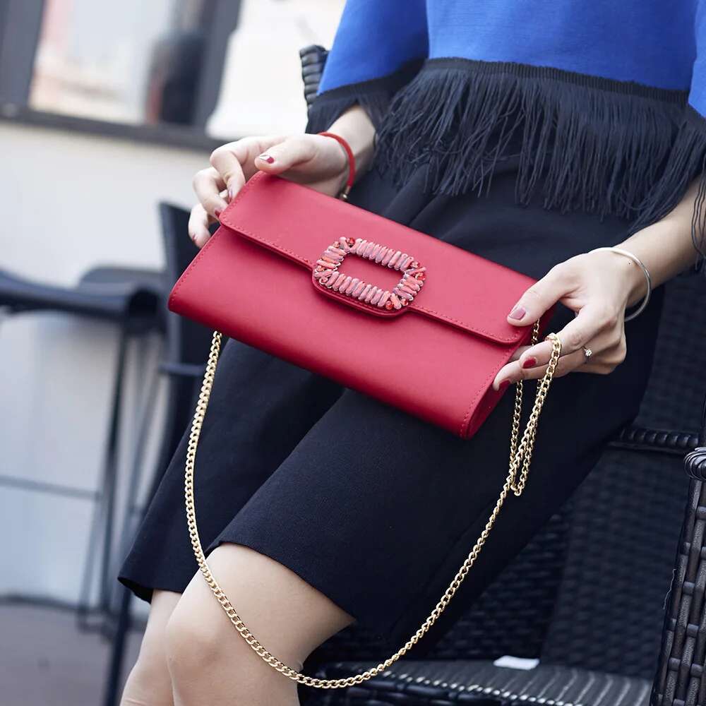 Ladies Party Evening Simple Gold Color Chain Shoulder Bag Crossbody For Women Fashion Elegant Purple Small Clutches Handbags