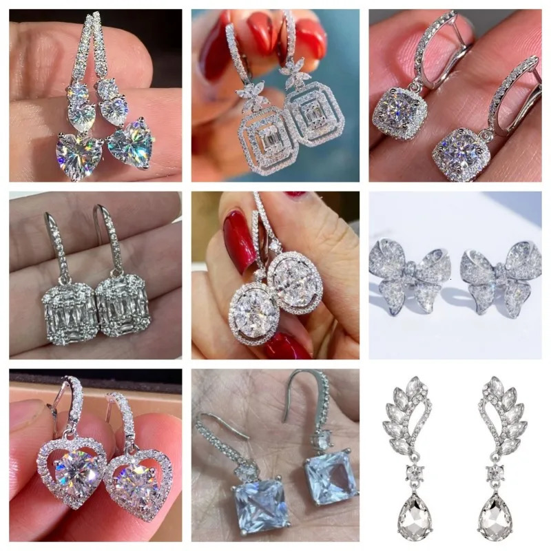 Fashionable womens earrings with high perception colored gemstones inlaid artificial zircon simple n ious temperature party 250326