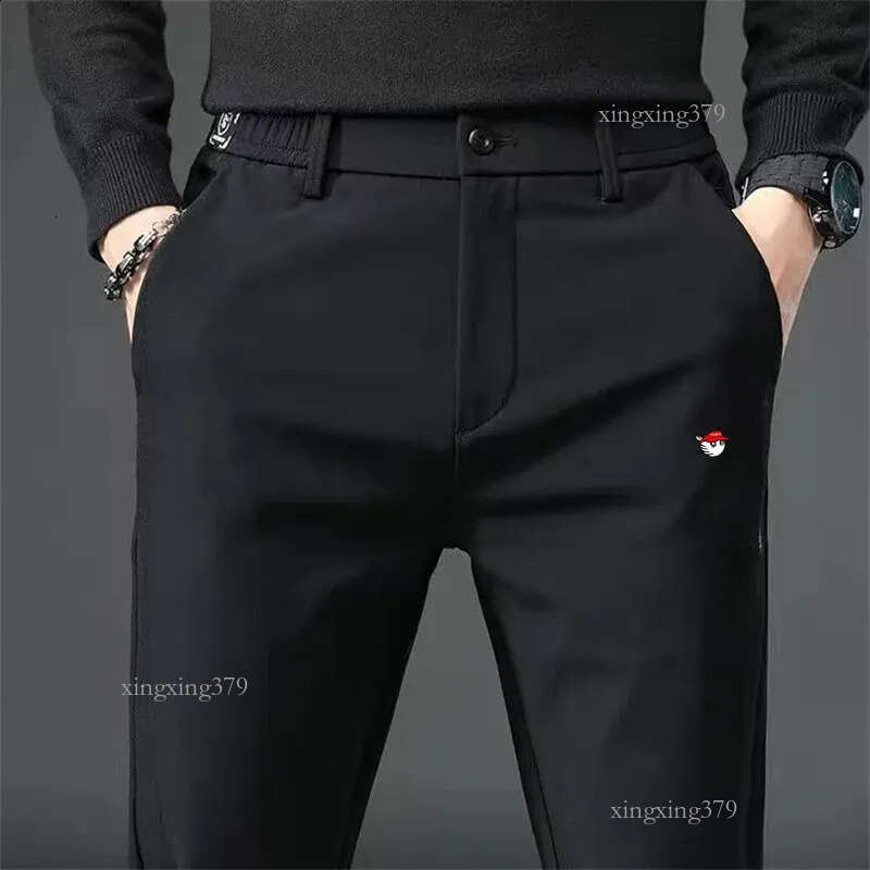Mens casual golf pants summer thin ice silk elastic pants straight leg pants summer golf Trousers fashionable sports work pants 240828
