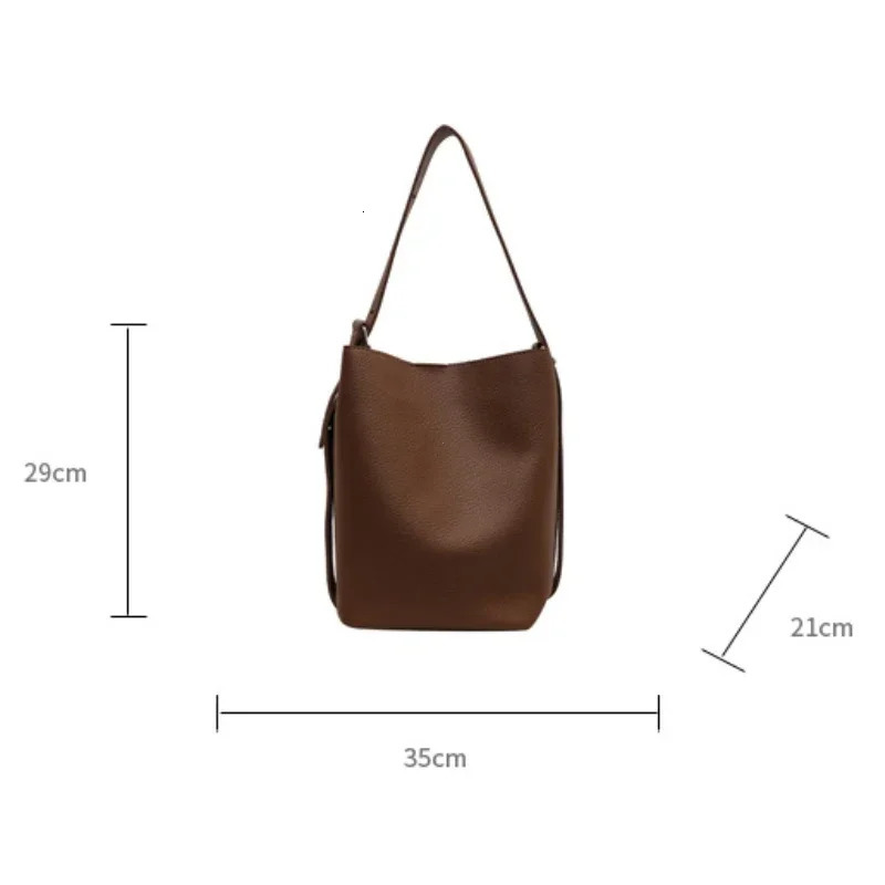 2pcs/set Retro Small Solid Color Leather Shoulder Bags for Women Korean Fashion Female Handbags Underarm Bag Purse 251104