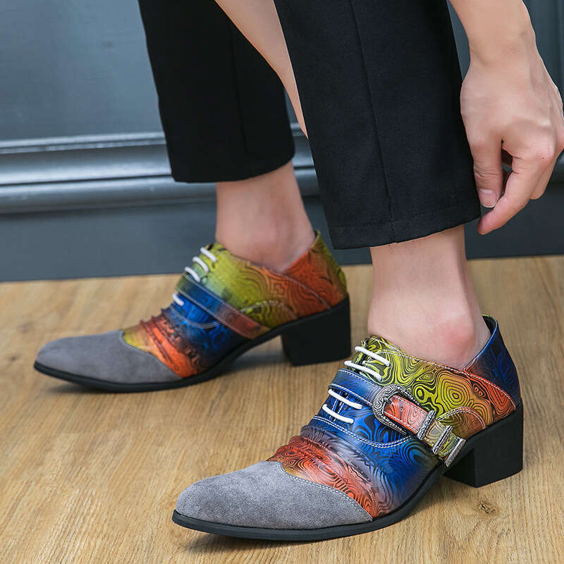 Large size high with pointed toes men's export, new styles spring summer 2023, thick heels seasons, and shoes for all seasons