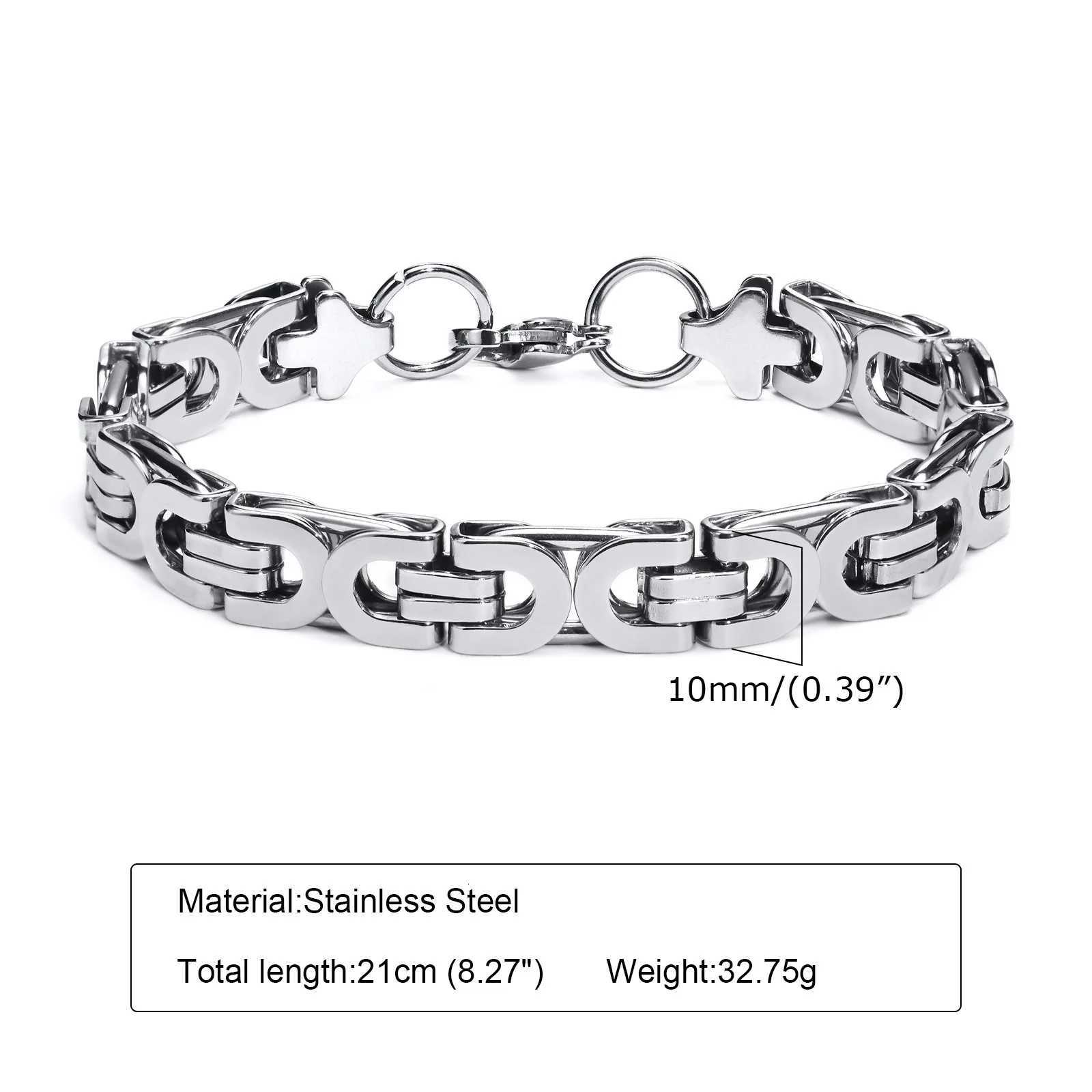 Flat Byzantine Bracelets for Men Waterproof Stainless Steel Chain Link WristbandChristmas Gifts to Dad Father Boyfriend BFFXJ251105