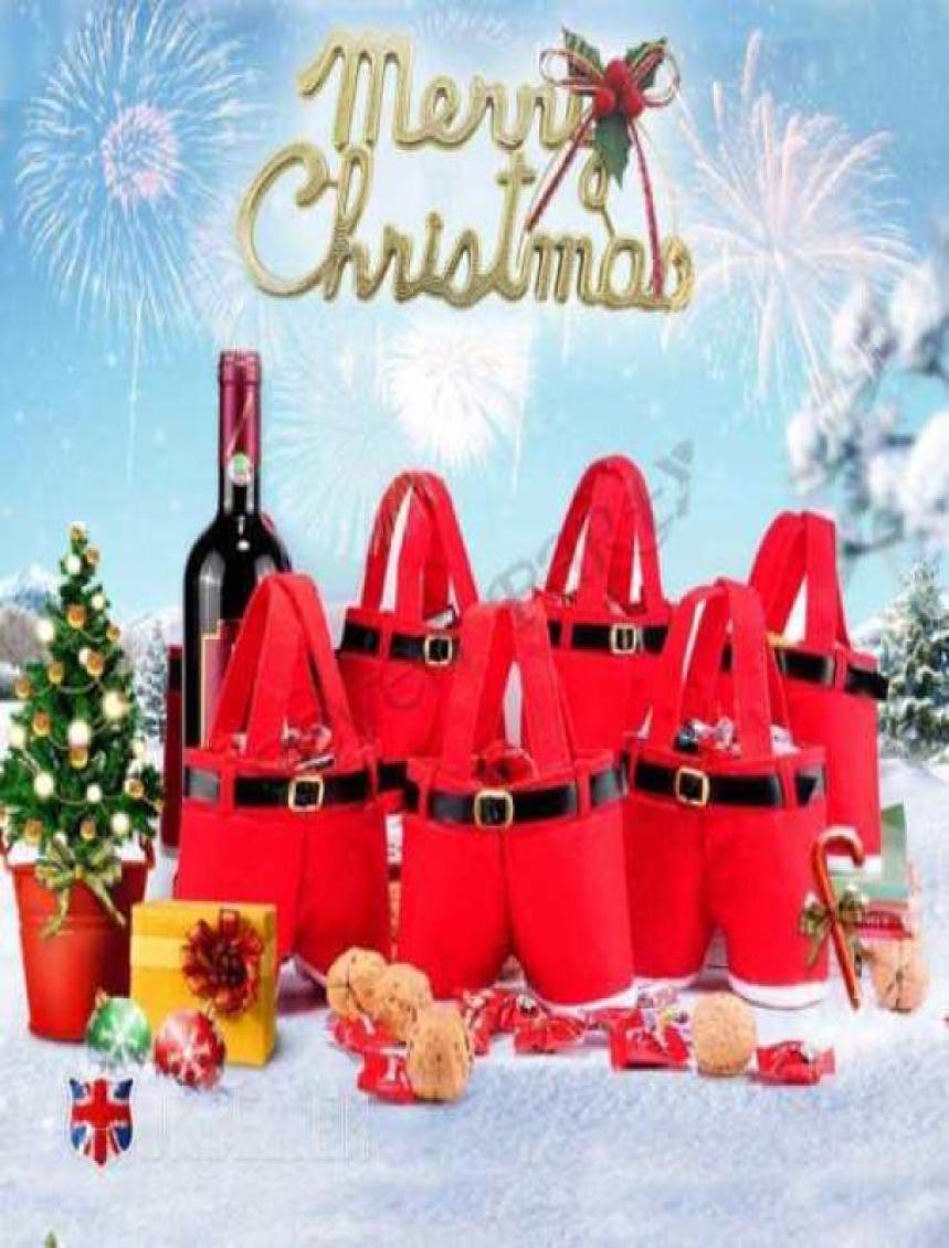 Santa Christmas Candy Bag Elf Elk Pants Treat Pocket Home Party Gift Decor Xmas Gift Holders Festival Accessories9322649