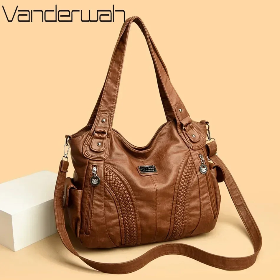High quality soft leather large capacity womens handbag shoulder cross body 2025 wallet Sac 250401