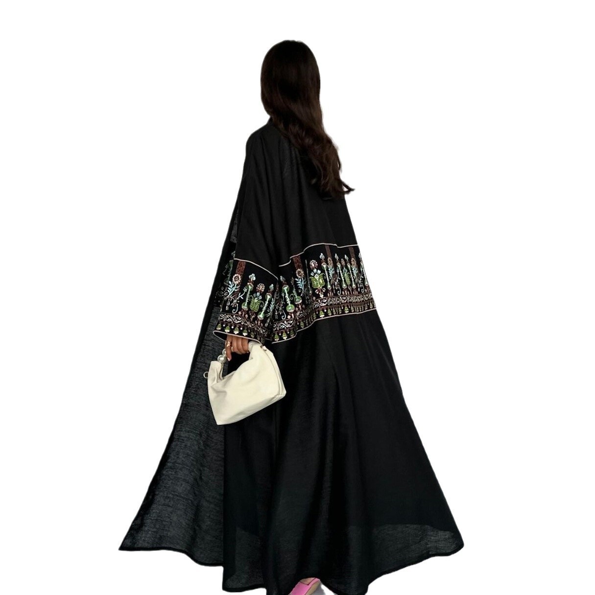 Women's Cardigan Embroidered Long Robe Dubai Jacket Muslim Abaya Maxi Dresses Islamic Clothing