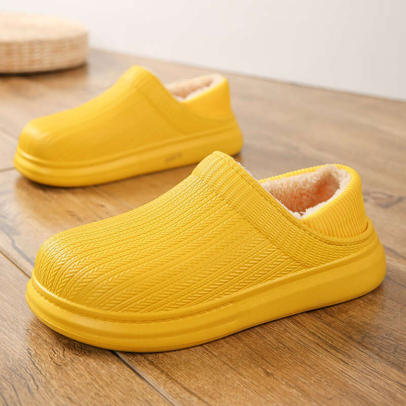 Optimal Winter New Ins Cotton Slippers for Women, Thick Bottom, Outdoor Waterproof, Outward Wearable, Fashionable, Versatile, Home Furnishing, Male