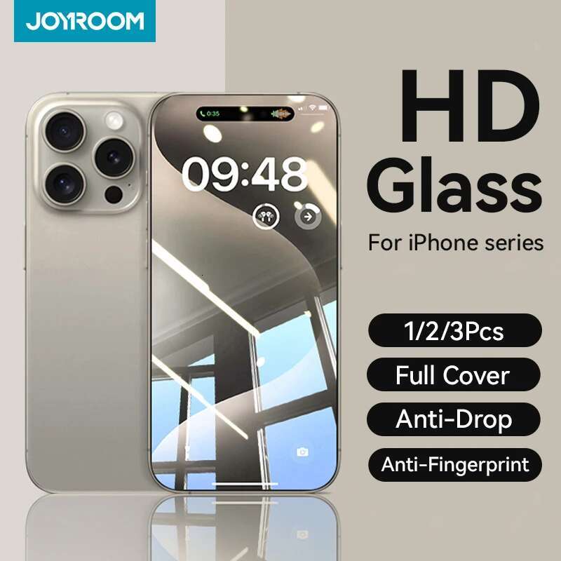 Joyroom 1/2/3pcs Tempered 15 14 13 12 11 Pro Max Protector For iPhone 16 Full Screen Protective Glass